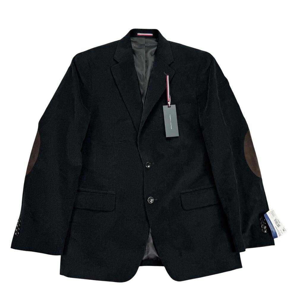 Tommy Hilfiger Mens Daltry Modern Fit Corduroy Sport Coat Black 38R